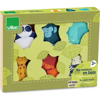Dřevěná hračka Vilac: Dřevěné příběhy - Zvířata z džungle - FIGURKY 3502
