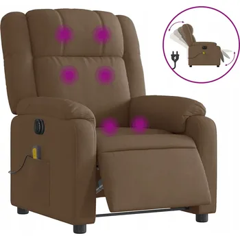 Křeslo Hnědé elektrické masážní křeslo s funkcí polohování 77x95x99 cm