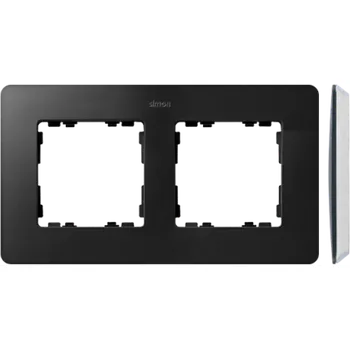 Rámeček 2 násobný, Simon 82 Detail Air 8200620-038, grafitová / bílá