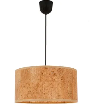 Závěsná lampa Ecoline černá 1x60W E27 stínidlo béžové barvy