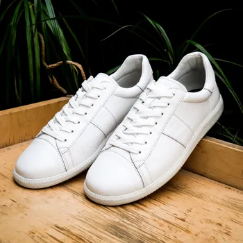 Pánská obuv Botas Baťasky 2025 White - Pánské kožené tenisky / botasky bílé | česká výroba ze Zlína 46 EU