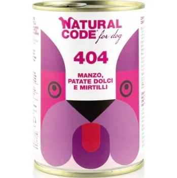 Krmivo pro psa Vlhké krmivo pro psy Natural Code for Dog 404 HOVĚZÍ, BATÁTY, BORŮVKY - 400g