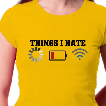 Dámské tričko Tričko Vtipná | Vtipné tričko pro ajťáky Things I hate