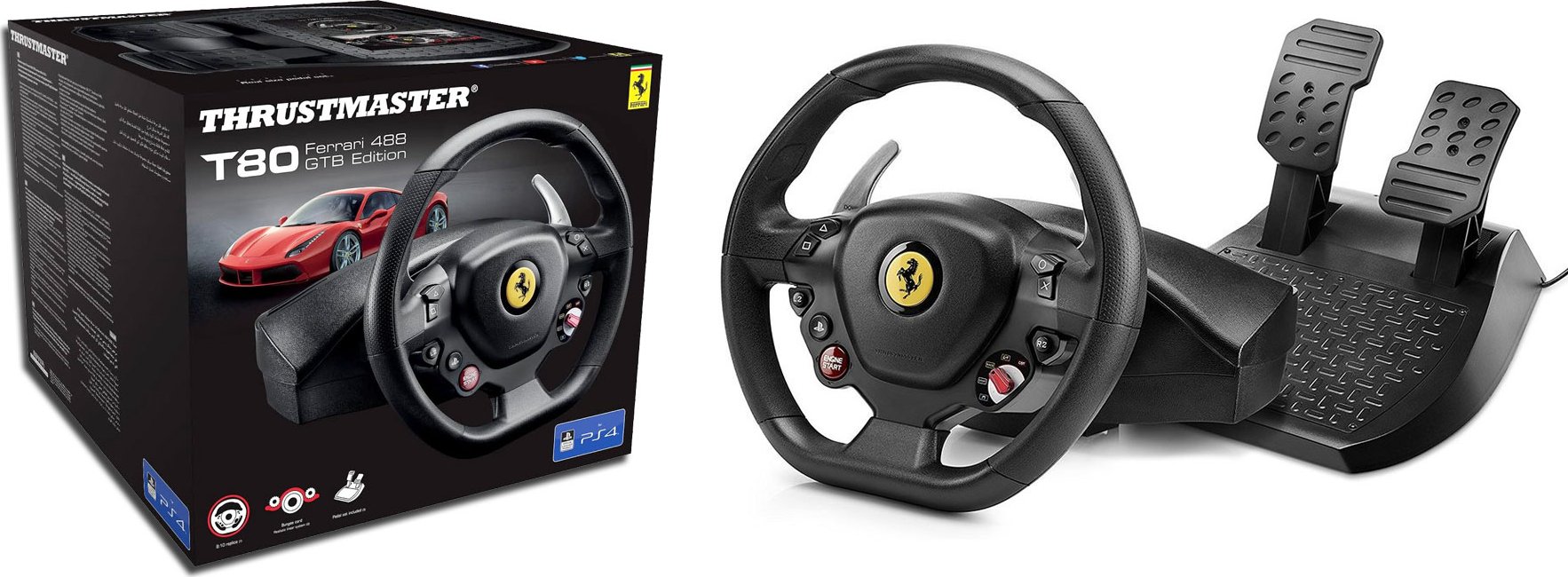 Volant Ferrari 296 GTB pro Playstation 4 a PS5 (závodní volant s pedály Ferrari 296 GTB na Playstation 4, PS5 a PC)