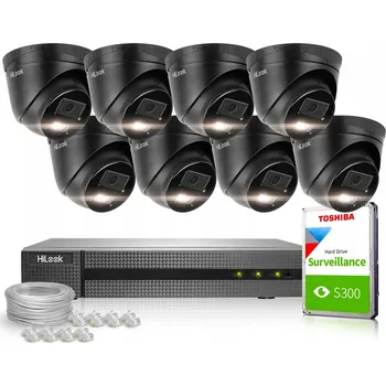 Bezpečnostní kamera Sada pro monitorování HiLook NVR-8CH-4MP/8P + IPCAM-T4-30DL-BL (8x) +1TB