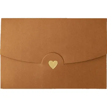 Obraz Mini obálky 6x10 cm 10 Ks 220g zlaté srdce ozdobné na poděkování, přání