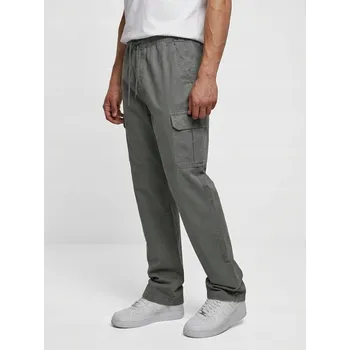 Pánské kalhoty MATERIÁLOVÉ KALHOTY KAPSÁČE CARGO Pánské Šedé BAVLNA Urban Classics XXL