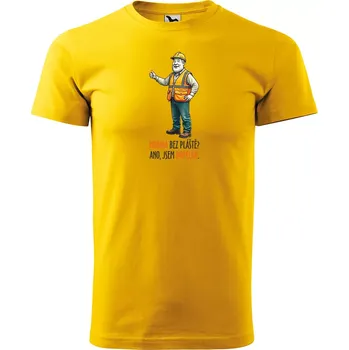 Pánské tričko Sablio Tričko s potiskem Ano, jsem popelář - žluté 5XL