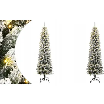 Vánoční stromek 150 cm, Umělý vánoční stromek, 150 LED světýlek, zasněžený