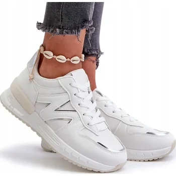 Dámské tenisky DÁMSKÉ TENISKY Z EKO KŮŽE KLASICKÉ MÓDNÍ BÍLÉ 36