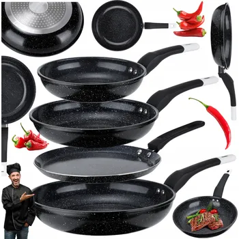 Pánev SADA PÁNVEK 20/24/28cm + PÁNEV NA PALAČINKY 24cm MRAMOROVÝ POVRCH