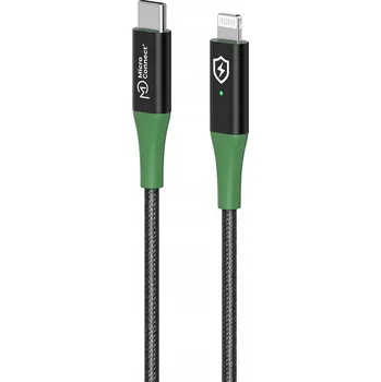 Datový kabel Kabel MicroConnect Smart Charge MFI USB-C na Lightning 2m Černo-Zelený, M