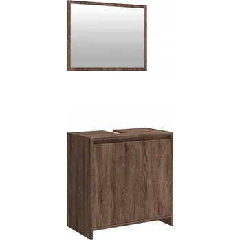 Koupelnový nábytek 2dílná sada koupelnového nábytku, hnědý dub