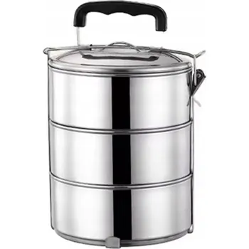 Svačinový box Oběd Tiffin Tříúrovňová krabička na potraviny Nerezová Ocel