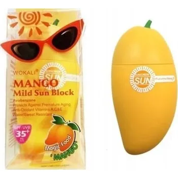 Přípravek na opalování WOKALI Mango Opalovací krém SPF35+ Přírodní UV ochrana, 45 ml