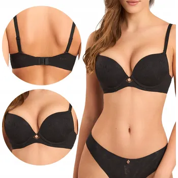 Podprsenka Push-up podprsenka s dvojitým super zvětšujícím efektem černá 80D Sandy Marilyn