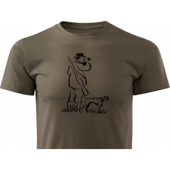 Pánská móda Pánské tričko s kulatý výstřihem DlaMyśliwego, velikost L