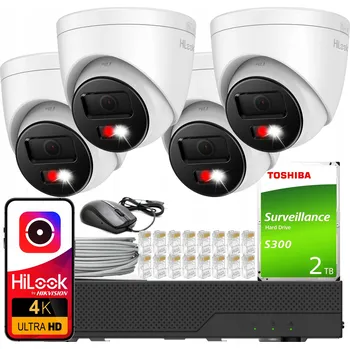 Bezpečnostní kamera Monitorovací sada 4x IPC-T280HA-LUF/SL 8MPx HiLook od Hikvision s AI detekcí