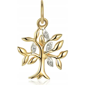 Přívěsek Zlatý přívěsek Strom štěstí s diamanty (Au 585)