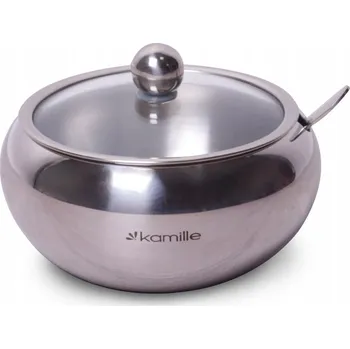 Cukřenka CUKŘENKA OCELOVÁ s LŽIČKOU CUKŘENKA KAMILLE