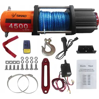Stavební technika Elektrický naviják 2041 kg (4500 LBS) ATV/UTV 12V s 12m nylonovým lanem