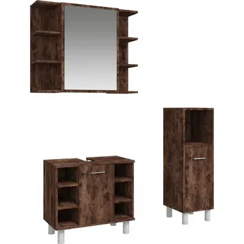 Koupelnový nábytek 3dílná sada koupelnových skříněk, kouřová