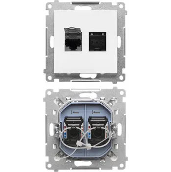 Elektrická zásuvka Simon 55 Dvojitá počítačová zásuvka RJ45 kat. 6