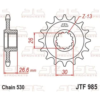 Řetězová sada pro motocykl JT řetězové kolo přední 985 19 HARLEY DAVIDSON RA 1250 PAN AMERICA / S / ST 21-25 (JTF985.19) (řetěz 530) (JT řetězové kolo přední 985 19 HARLEY DAVIDSON RA 1250 PAN AMERICA / S / ST 21-25 (JTF985.19) (řetěz 530))