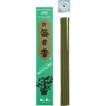Čajovna Přírodní japonské vonné tyčinky Bílá Šalvěj Nippon Kodo Morning Star 50