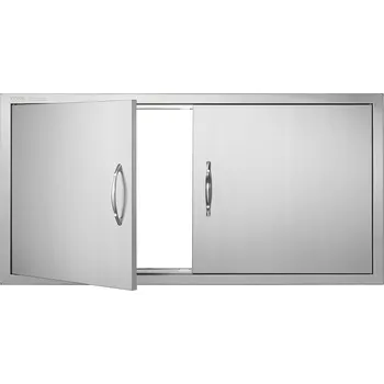 Vevor Dvojitá zapuštěná dvířka 1067×534 mm nerez s madly pro gril
