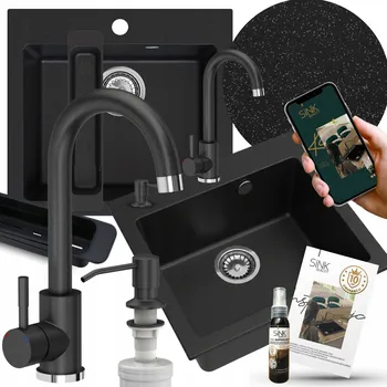 Granitový dřez Jednokomorový granitový dřez Sink Quality FERRUM