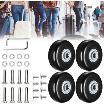 SADA KOLEČEK PRO KUFR, NÁHRADNÍ DÍLY PRO OPRAVU ZAVAZADEL, KUFRŮ A TAŠEK, 4 KS, 50 mm