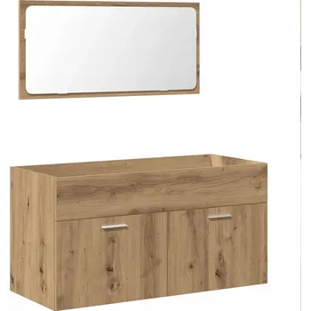 Koupelnový nábytek Koupelnová skříňka se zrcadlem, dub artisan
