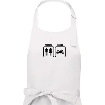 Kuchyňská zástěra Problém silniční motorka - Dámská zástěra na vaření - Univerzální velikost ( Bílá )