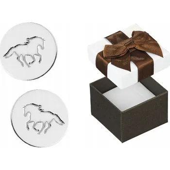 Náušnice Stříbrné Náušnice Koně Kulaté Kůň Koníci Stříbro