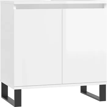 Koupelnový nábytek VidaXL Koupelnová skříňka, bílá, vysoký lesk