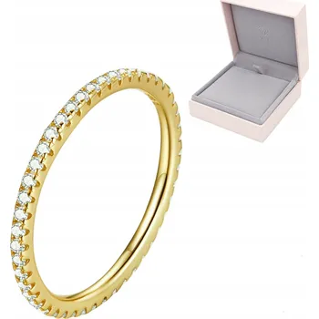 Prsten Fraise prstýnek 925 pozlacený s zirkony, snubní prsten, velikost 14