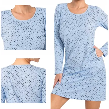 Dámská noční košile Noční košile Donna Košile noční s dlouhým rukávem do půli stehen, velikost XXL