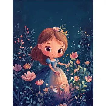 Panel na ušití dětské deky Wellsoft fleece 145x110 tmavě modrá princezna Mia