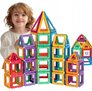 ostatní stavebnice Velké magnetické stavebnice, sada XXL 100 dílů Rainbow Magnetic tiles 3D