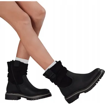 Dámská zimní obuv Dámské kotníkové boty černé ZY1277 - 38