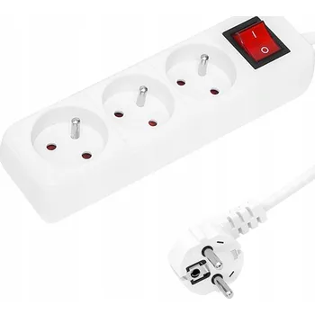 Napájecí kabel Prodlužovací Kabel přívod s lištou Blow 3 m, 3 ks, bílý