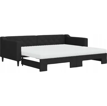 Pohovka Černá pohovka s funkcí spaní 223 x 100 x 67 cm, 2 matrace 90 x 200 cm