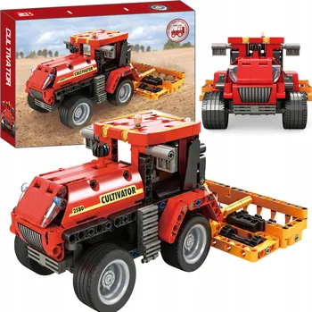 ostatní stavebnice STAVEBNICE – SADA 485 DÍLŮ – ZEMĚDĚLSKÝ TRAKTOR ČERVENÝ