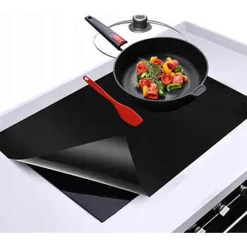 Obraz MATA OCHRONNA POD FRYTKOWNICĘ AIR FRYER SILIKONOVÁ ČERNÁ 52X61 CM