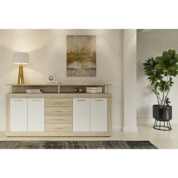 Komoda Komoda 4D4S PRETORIA sonoma/bílá