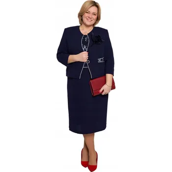 Dámské šaty Společenský kostýmek 08-023-0001-97 modrá velikost 48