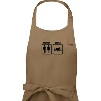 Kuchyňská zástěra Problém silniční motorka - Dámská zástěra na vaření - Univerzální velikost ( Cappuccino )