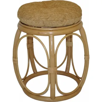 Ratanová taburetka široká medová polstr matylda béžový