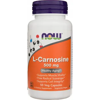 Doplněk stravy Now Foods L-Karnosin 500 mg 50 veganských kapslí